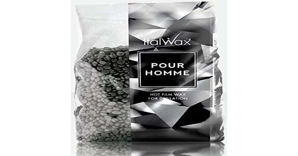 Italwax Hot Film Hard Wax Granules Black Silver Pour Homme (1kg)