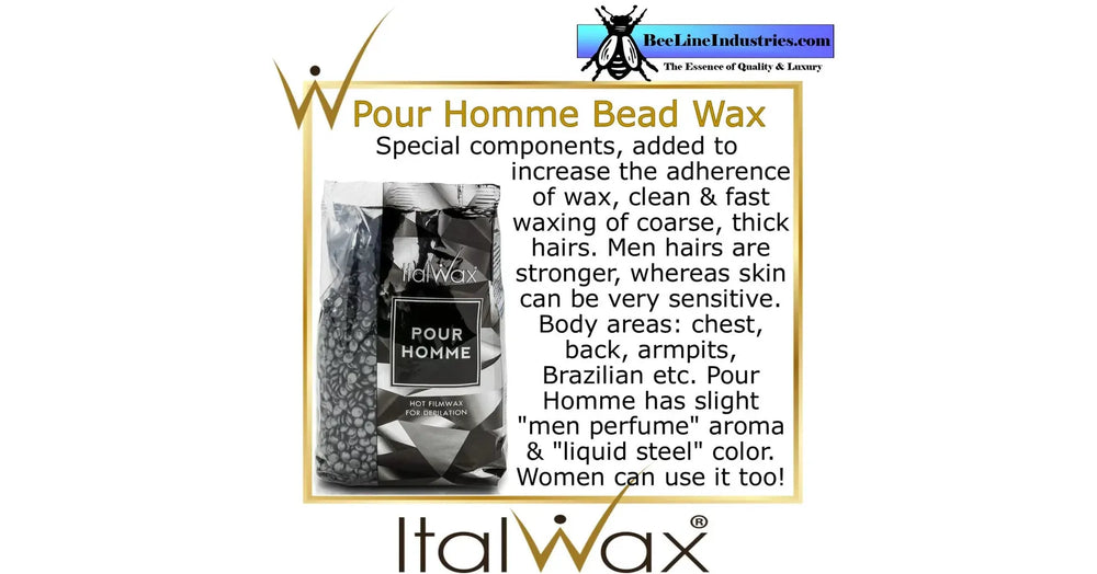 Italwax Hot Film Hard Wax Granules Black Silver Pour Homme (1kg)