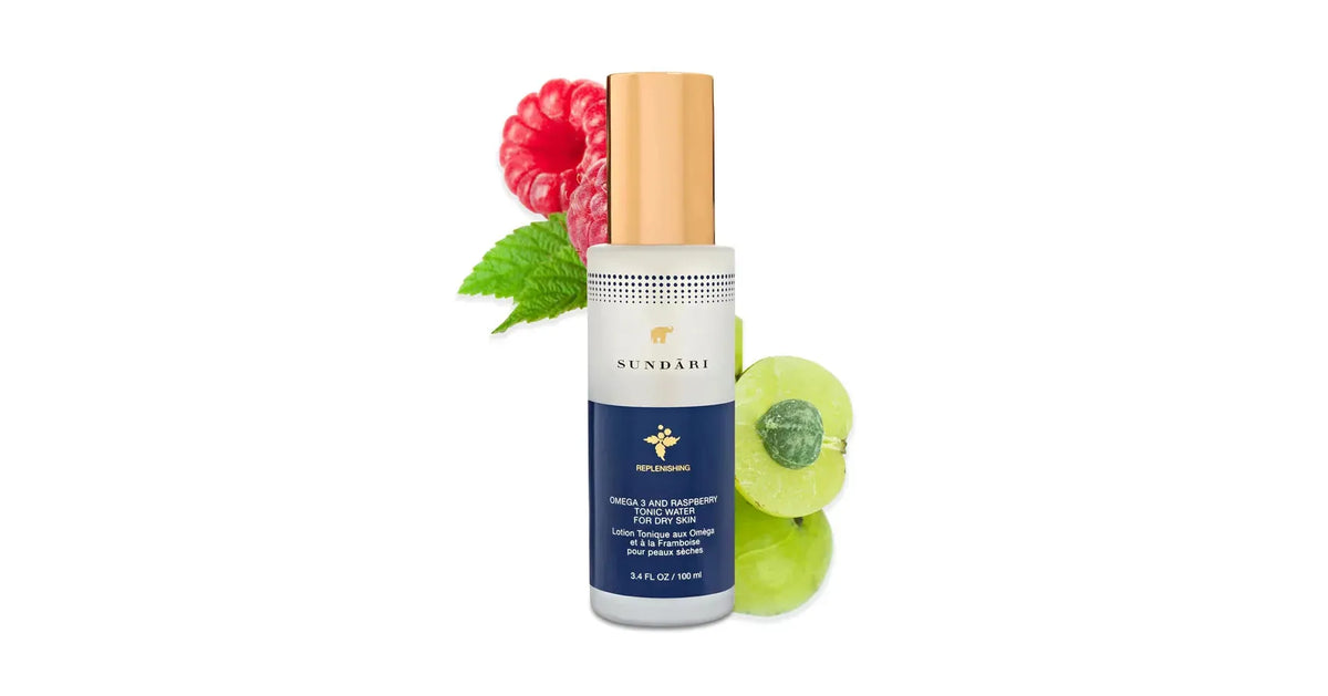 Sundari Omega 3 And Raspberry Tonic Water For Dry Skin (3.4floz/100ml)