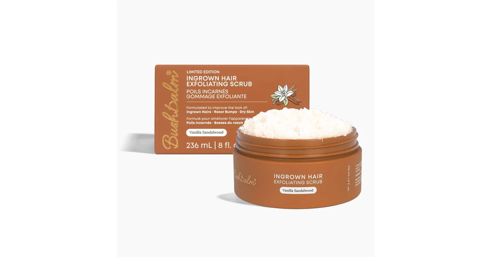 Bushbalm Vanilla Sandalwood Sugar Exfoliating Scrub Ingrown Hair (8oz/236ml)